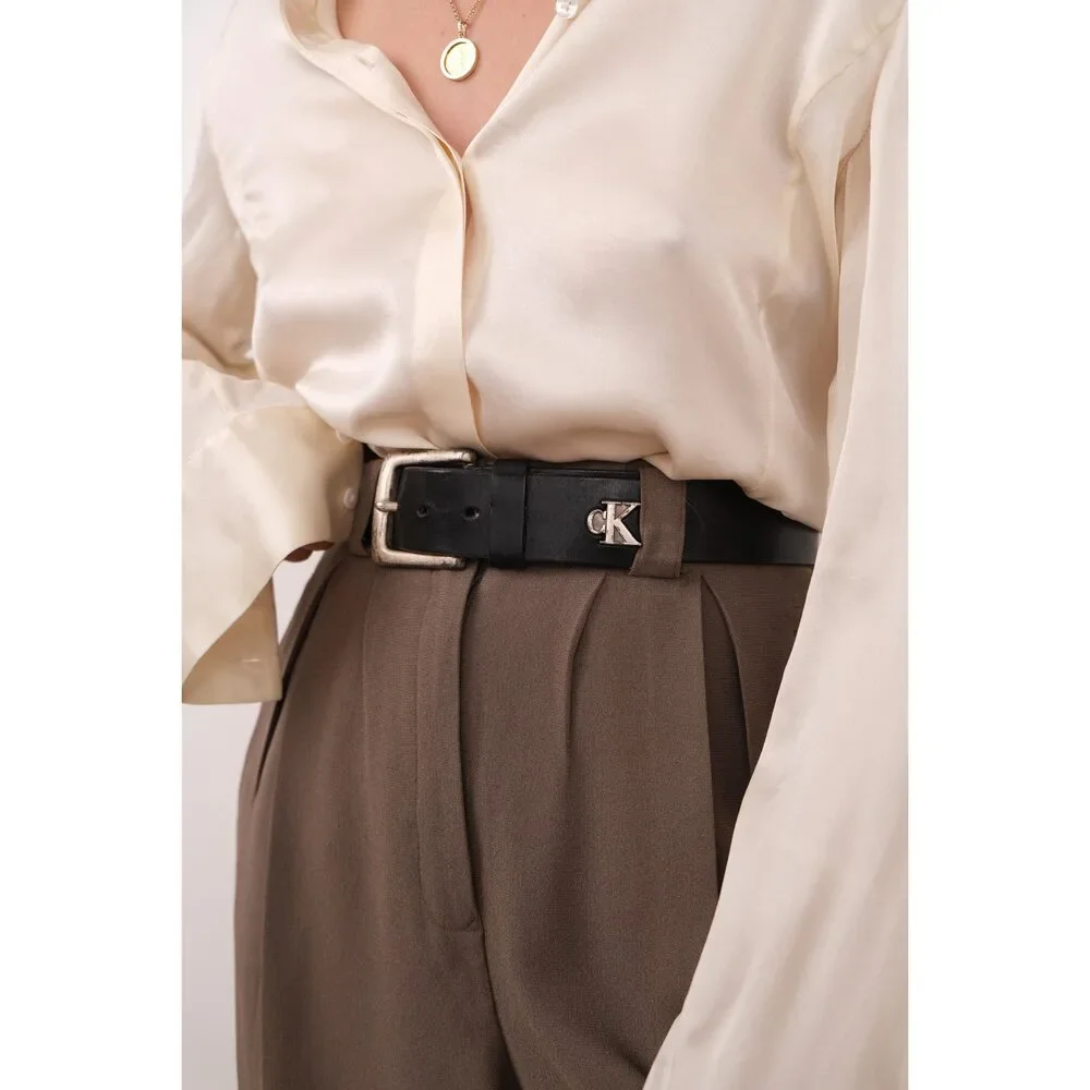 Vintage 90s Obsidian Calvin Klein Leather Belt